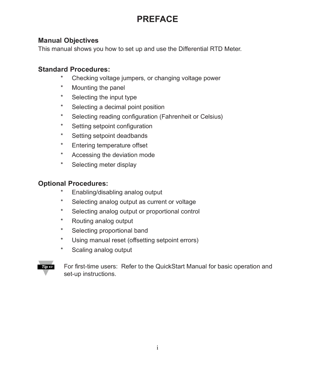 Omega DP26-RTD manual Preface, Standard Procedures 