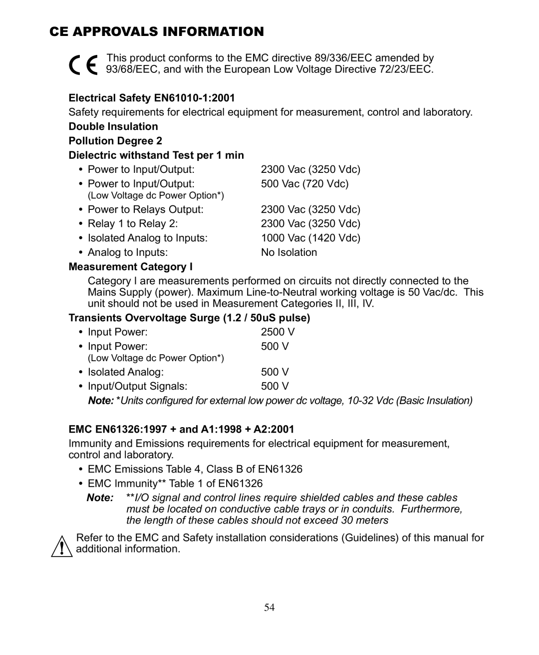 Omega DP26-RTD manual CE Approvals Information 