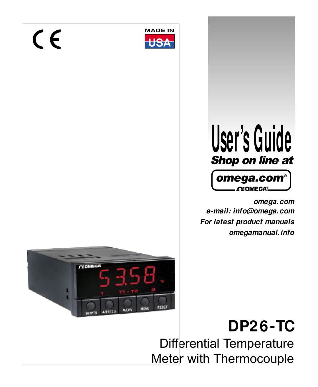 Omega DP26-TC manual User’s Guide 