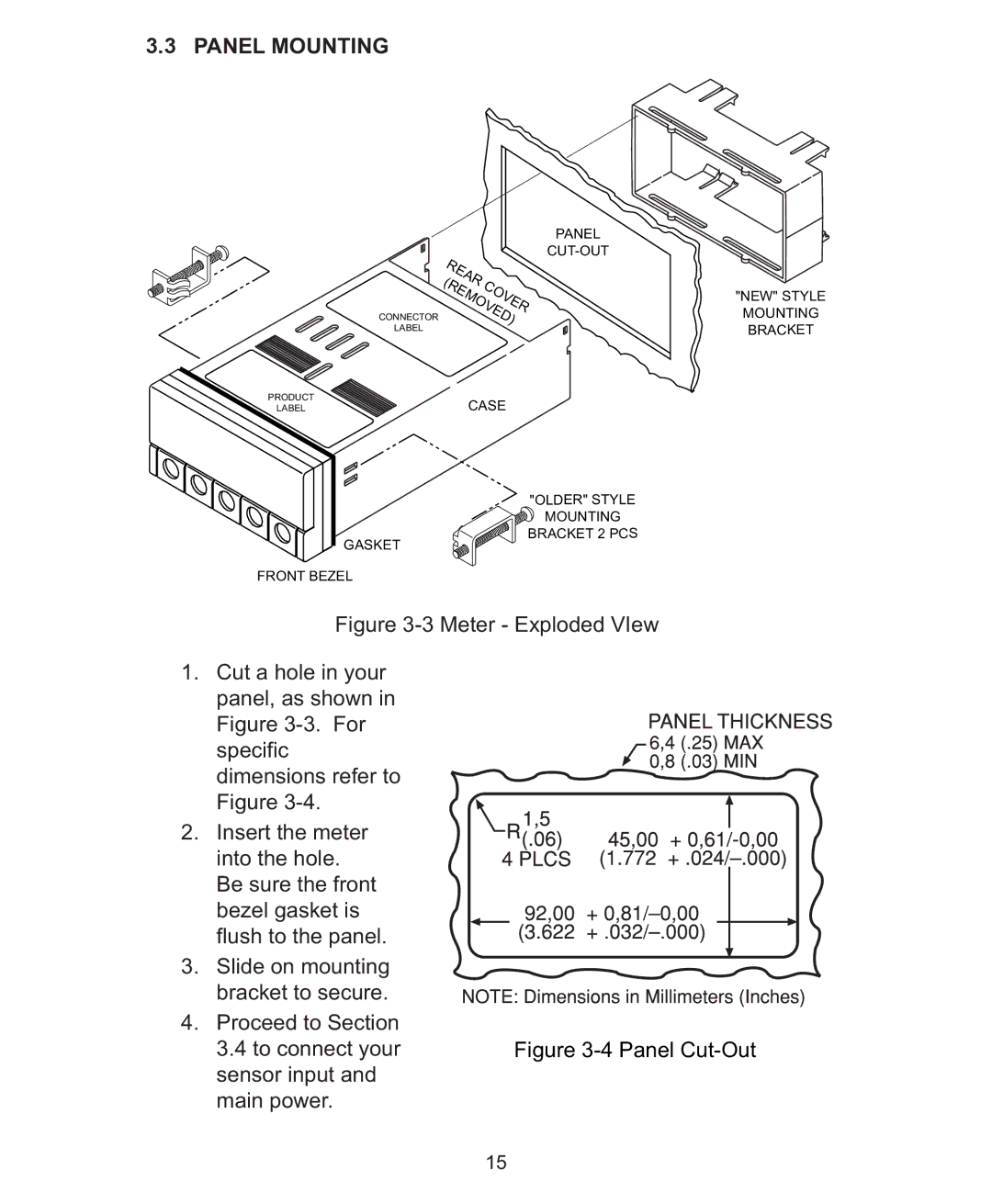 Omega DP26-TC manual Panel Mounting 