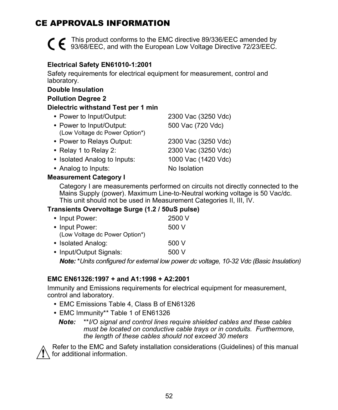 Omega DP26-TC manual CE Approvals Information 