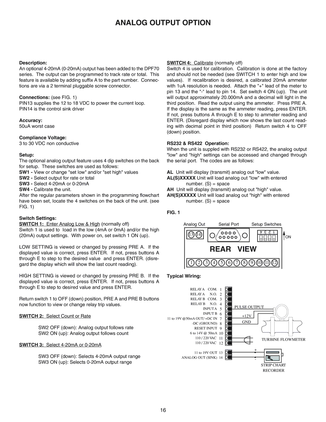 Omega DPF78, DPF76, DPF75 manual Analog Output Option, Description 