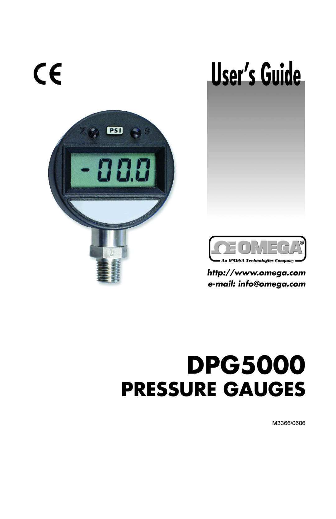 Omega DPG5000 manual 