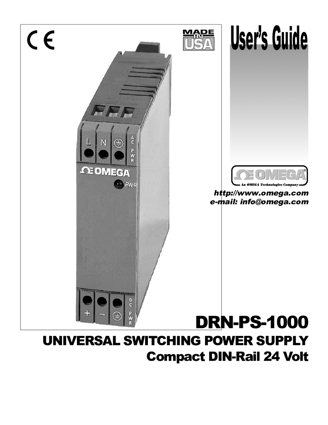 Omega DRN-PS-1000 manual 