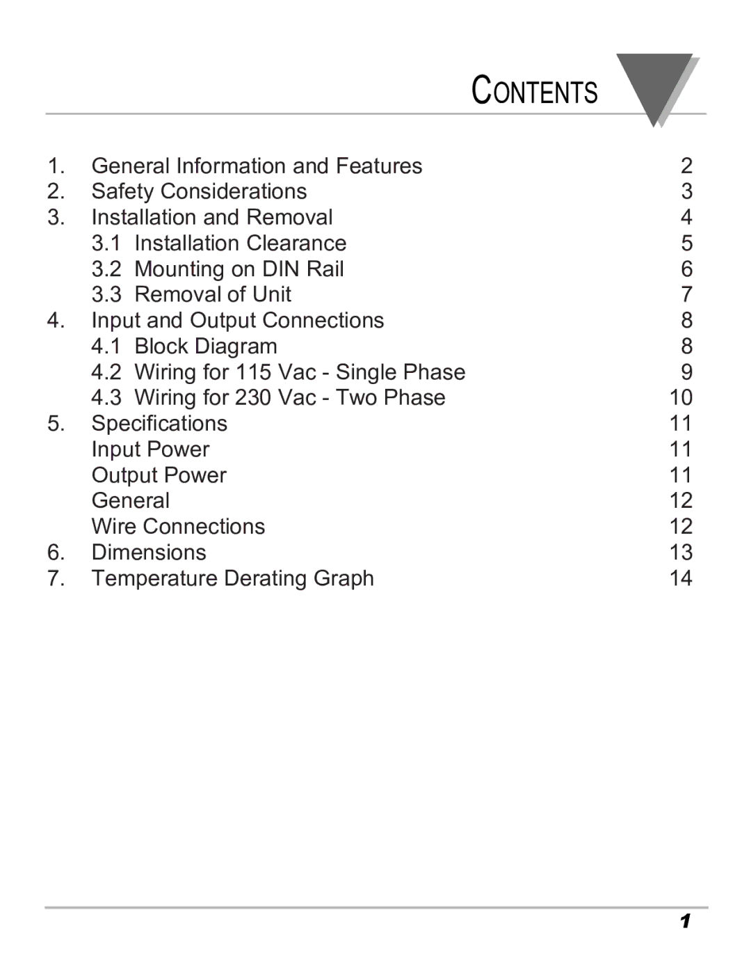 Omega DRN-PS-1000 manual Contents 