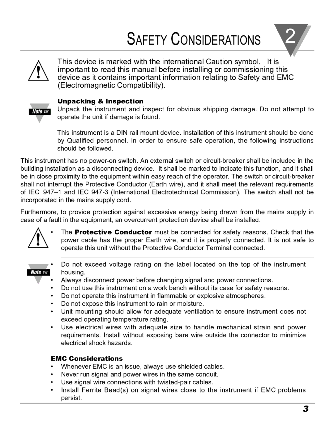 Omega DRN-PS-1000 manual Safety Considerations, Unpacking & Inspection 