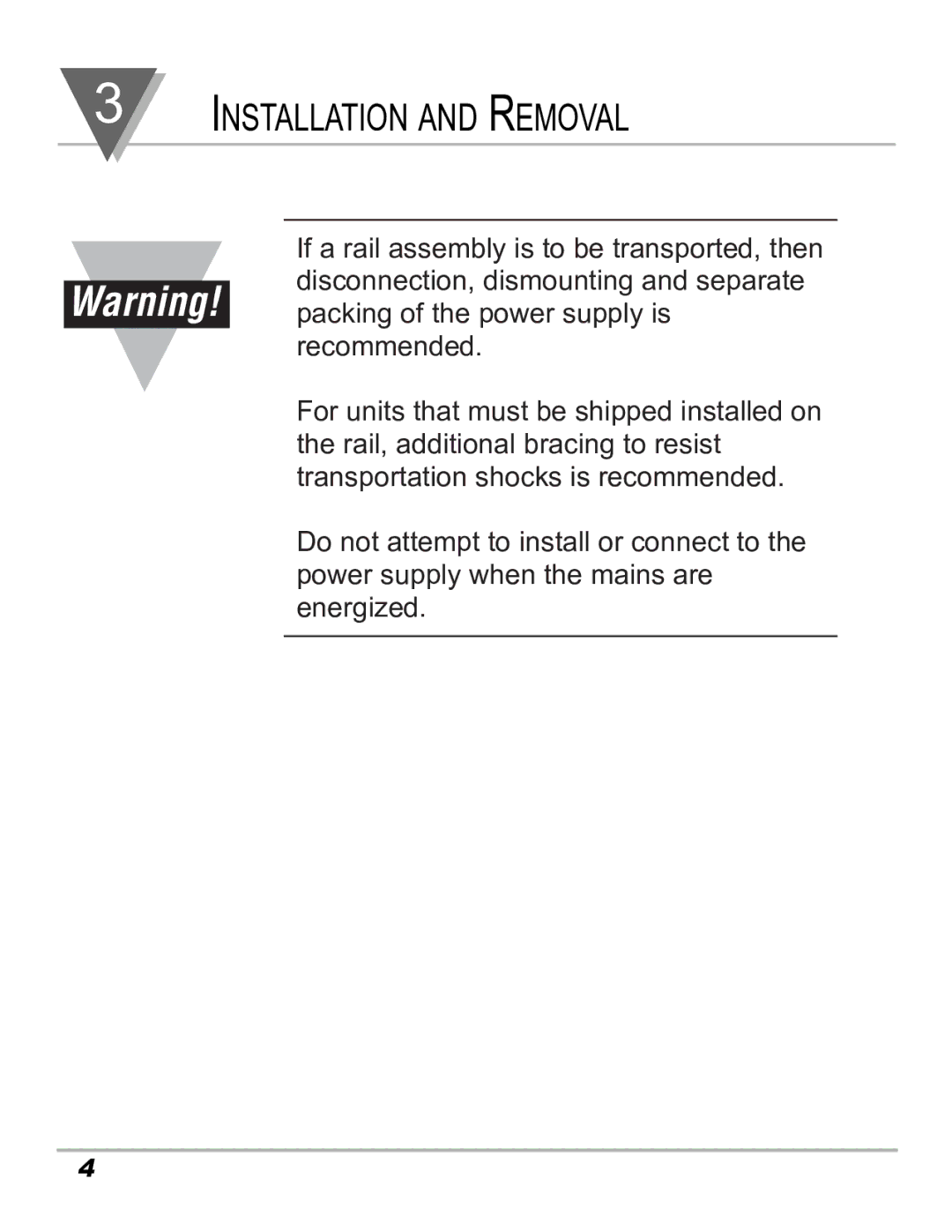 Omega DRN-PS-1000 manual Installation and Removal 