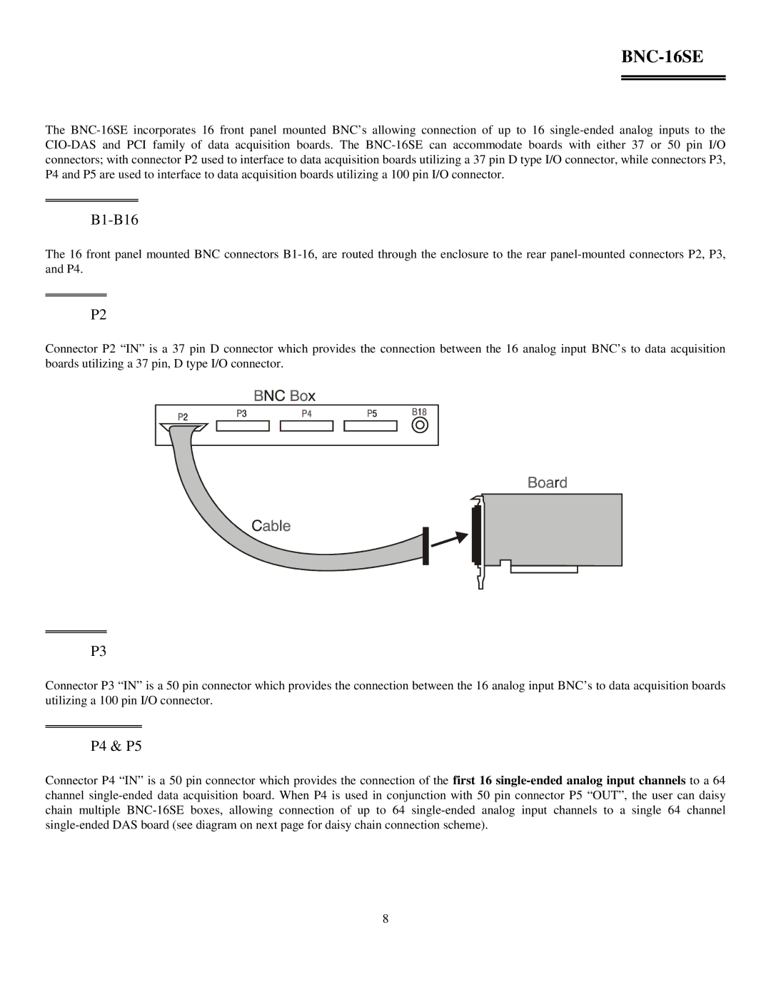 Omega Engineering BNC-08DI, BNC-16DI, BNC-16SE manual 