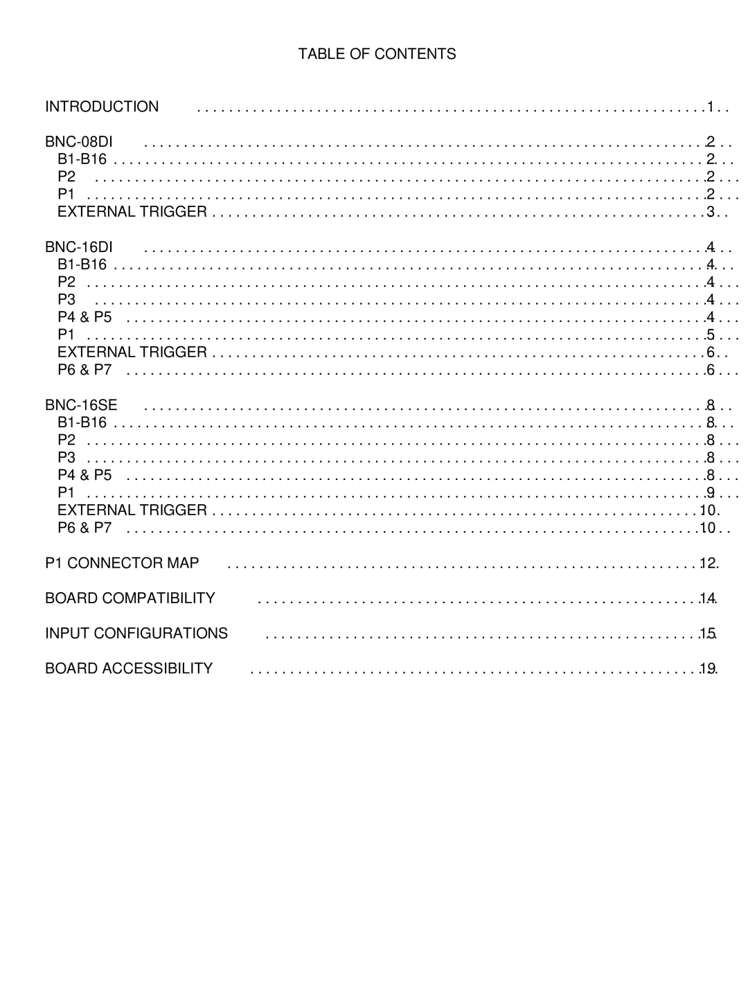 Omega Engineering BNC-08DI, BNC-16DI, BNC-16SE manual Table of Contents Introduction 