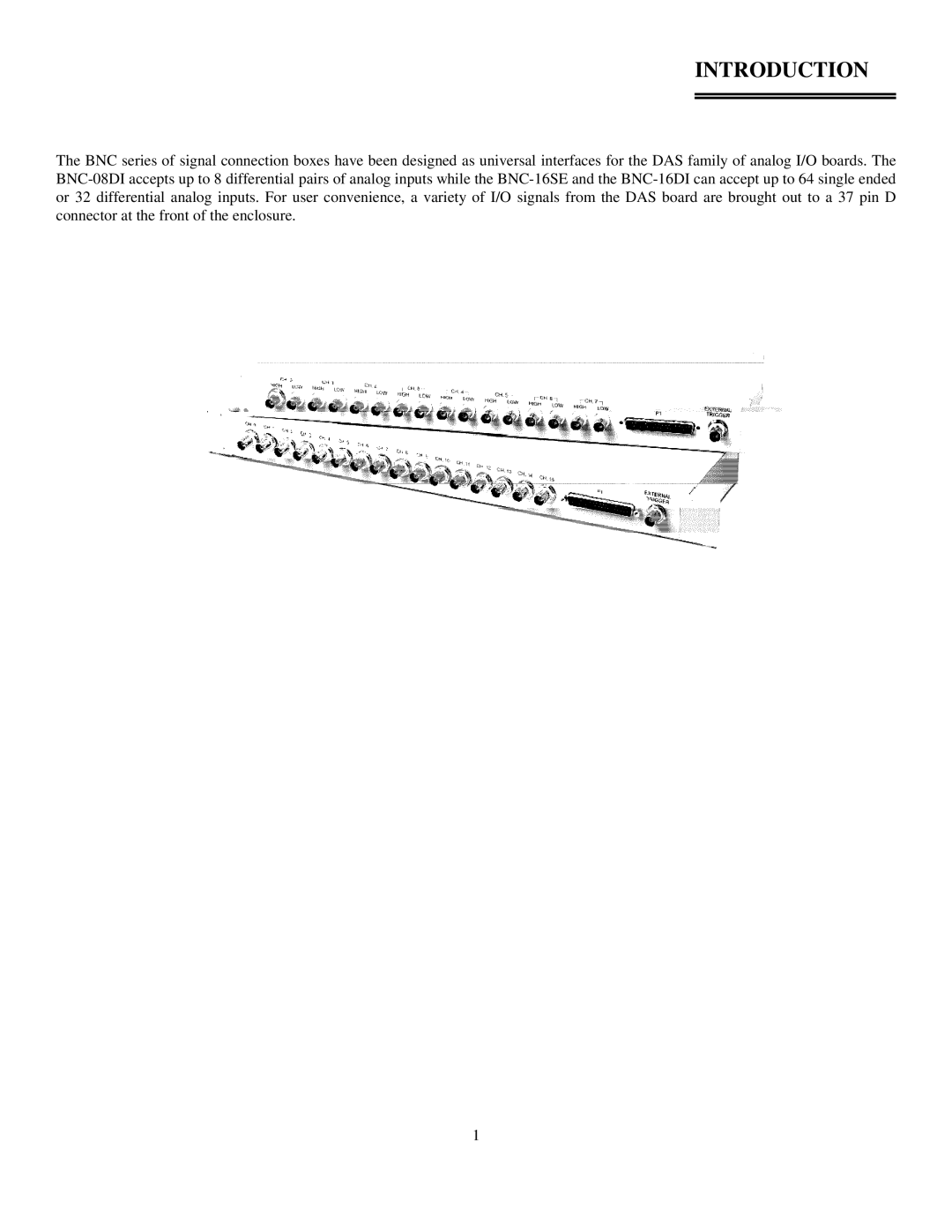 Omega Engineering BNC-08DI, BNC-16DI, BNC-16SE manual Introduction 