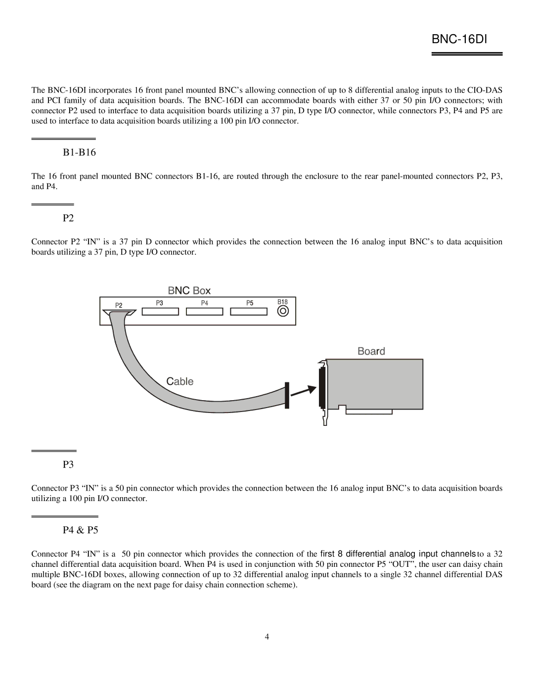 Omega Engineering BNC-08DI, BNC-16DI, BNC-16SE manual P4 & P5 