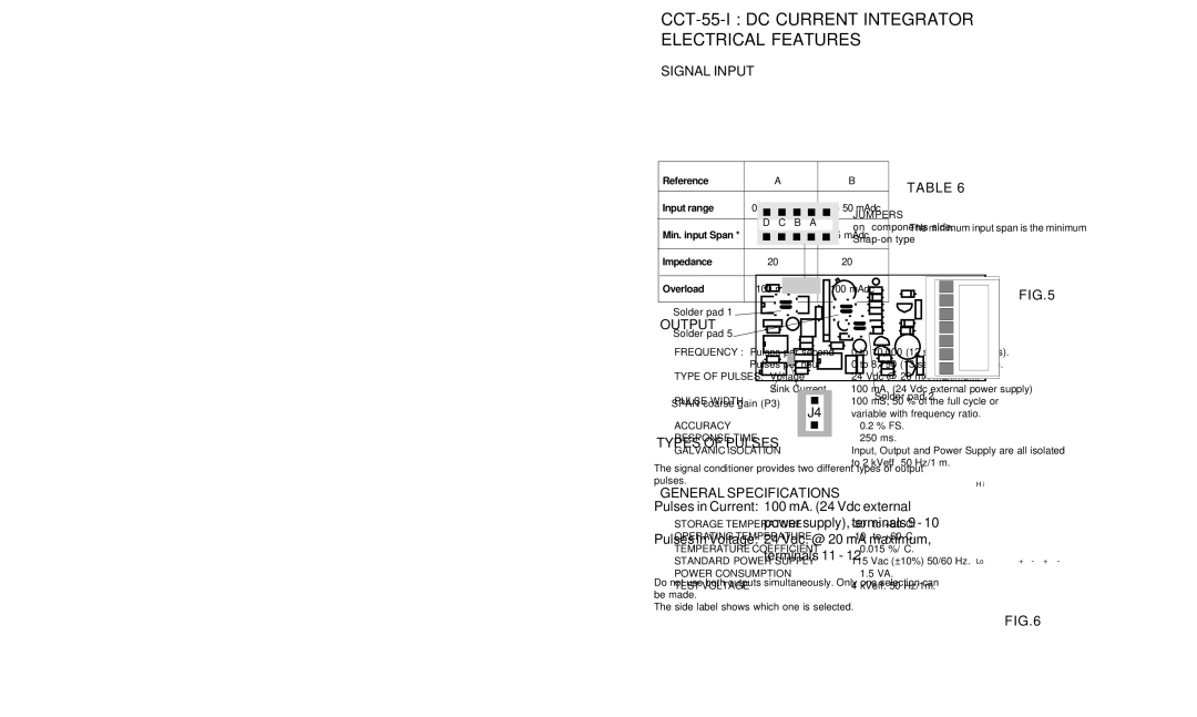 Omega Engineering CCT-55-I manual Frequency Output Range Selection, Pulses PER Second 