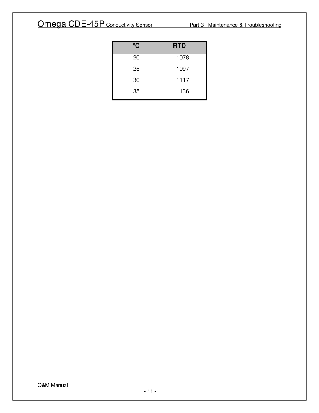 Omega Engineering CDE-45P manual Rtd Ω 