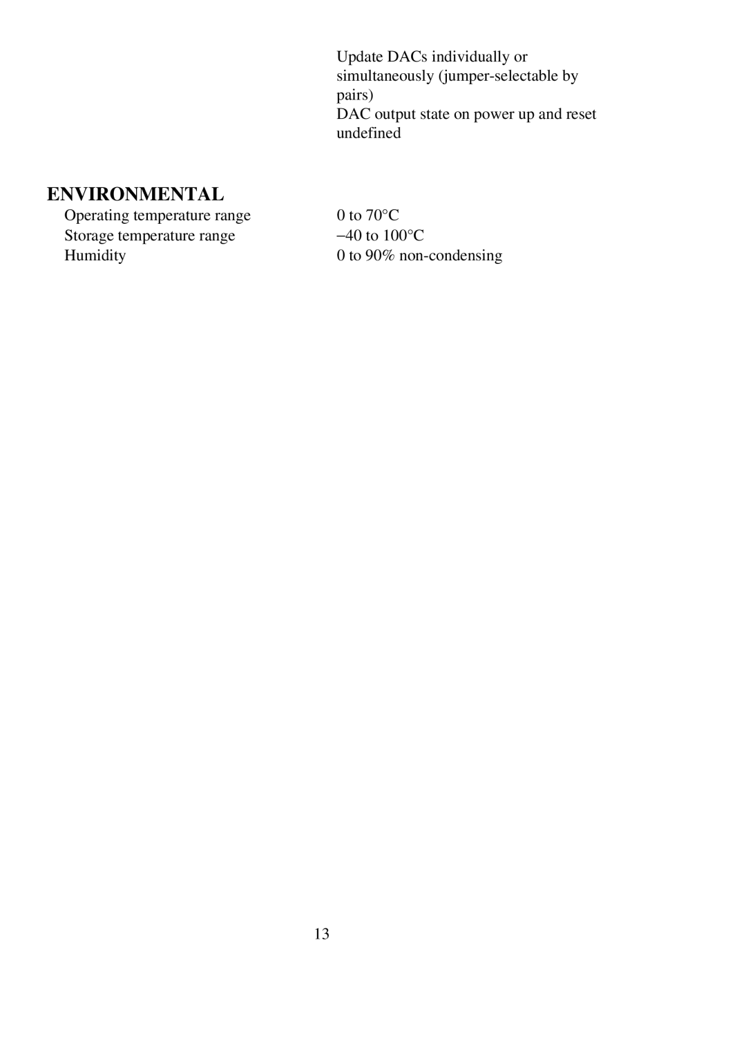 Omega Engineering CIO-DAC08, CIO-DAC16 user manual Environmental 