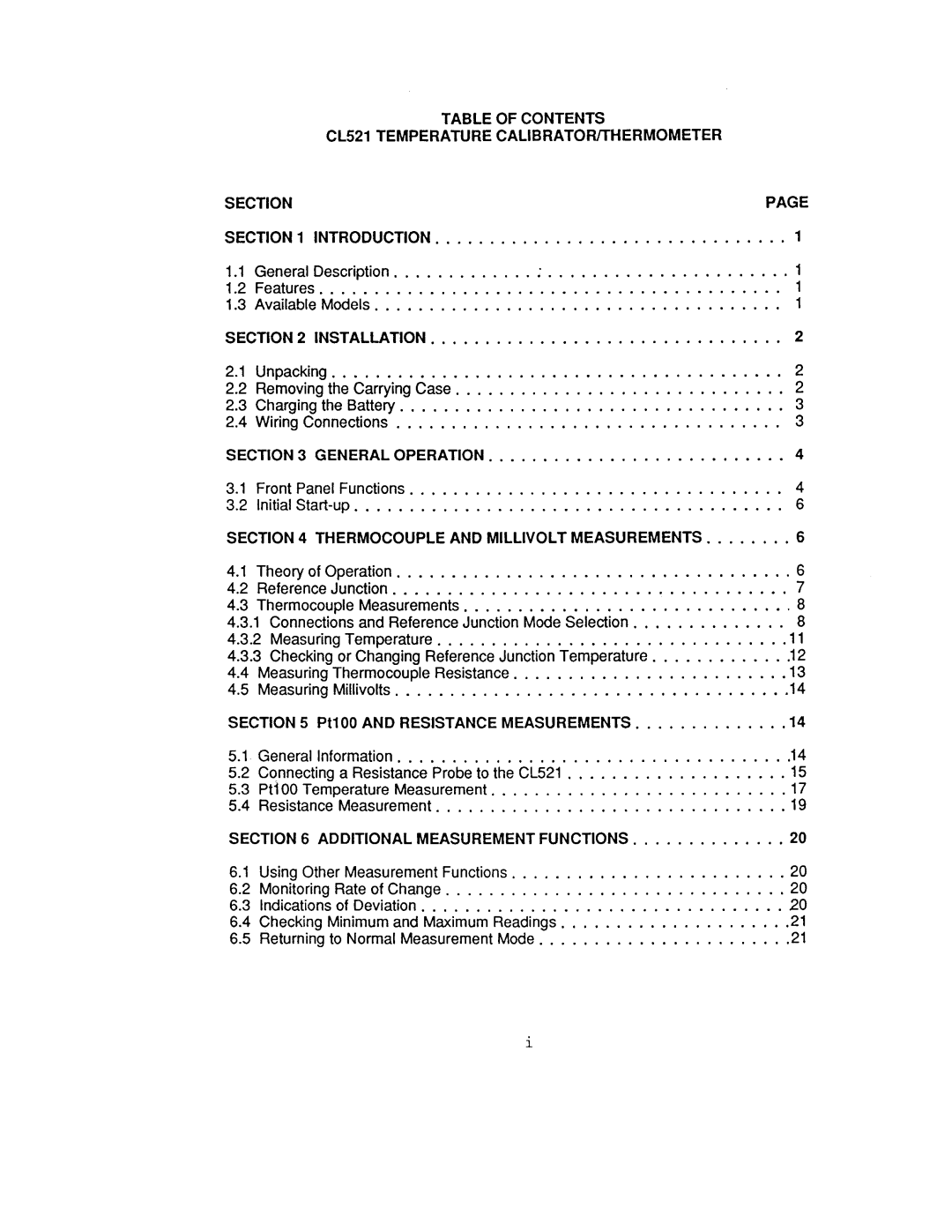 Omega Engineering CL521 manual 