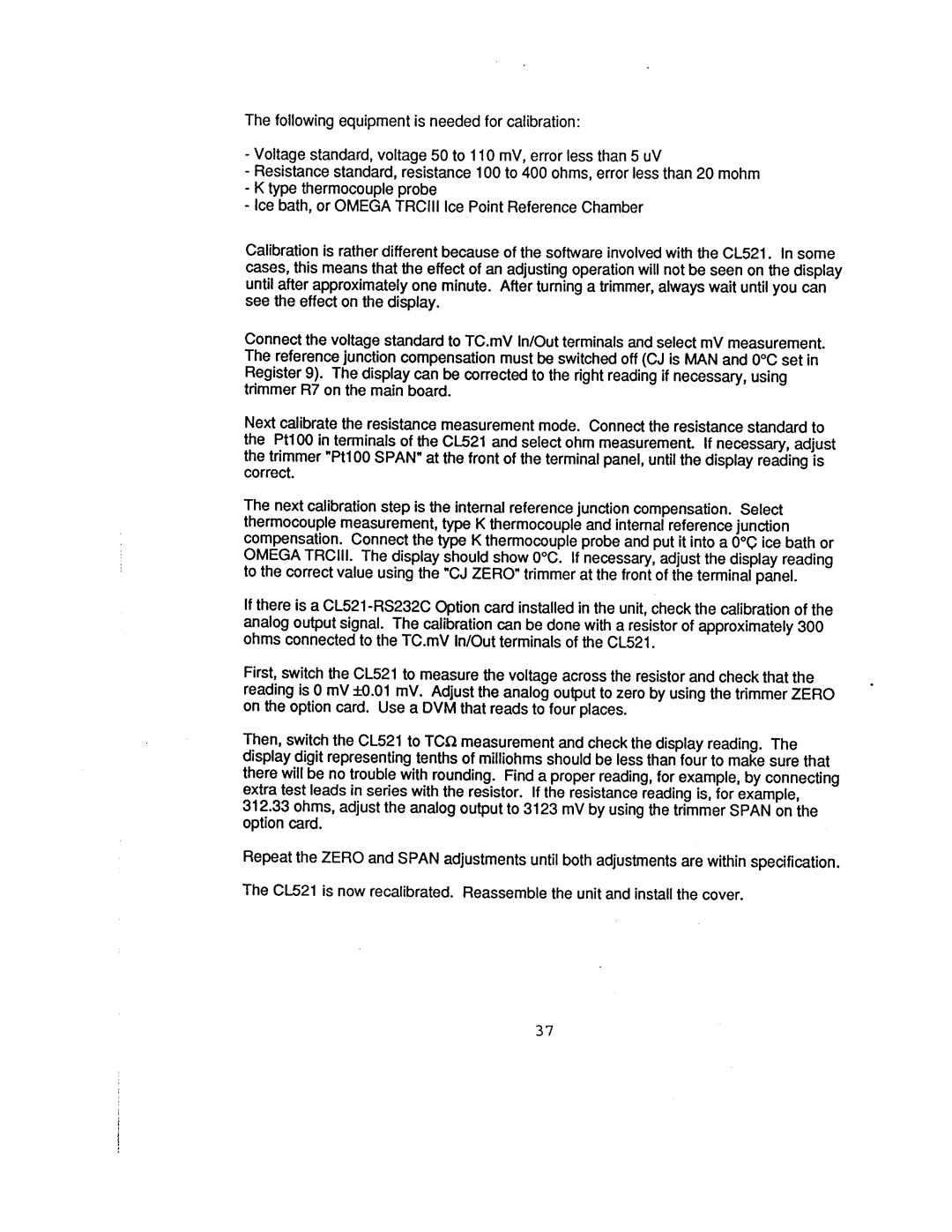 Omega Engineering CL521 manual 