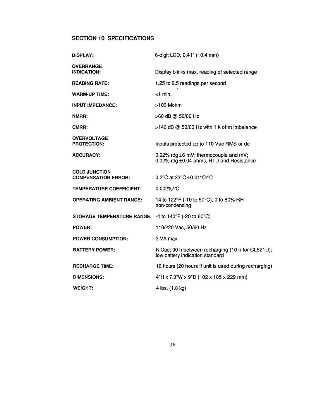 Omega Engineering CL521 manual 