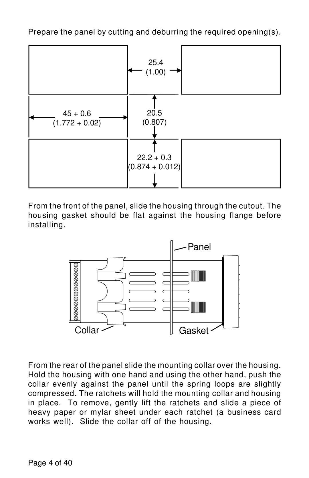 Omega Engineering CN 79000 manual Panel CollarGasket 