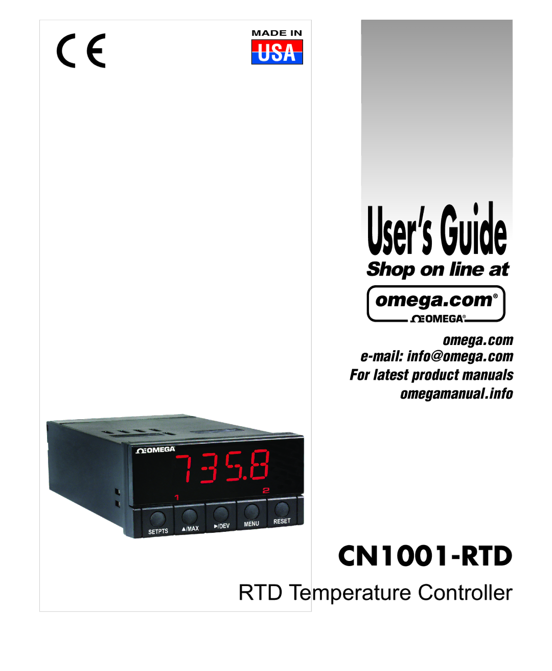 Omega Engineering CN1001-RTD manual User’s Guide 