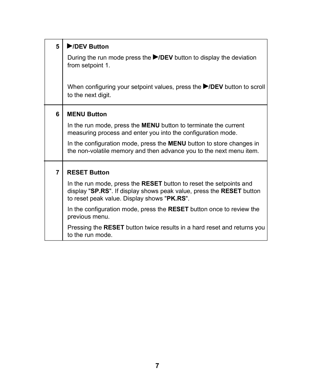 Omega Engineering CN1001-RTD manual /DEV Button 