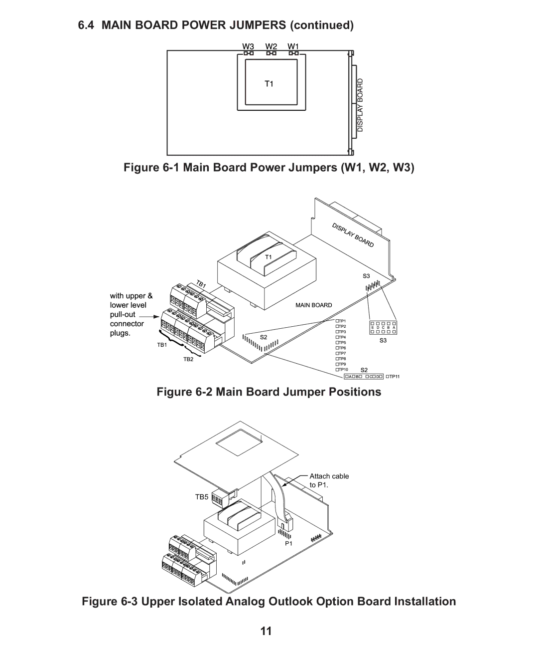 Omega Engineering CN1001-RTD manual Main Board Power Jumpers W1, W2, W3 