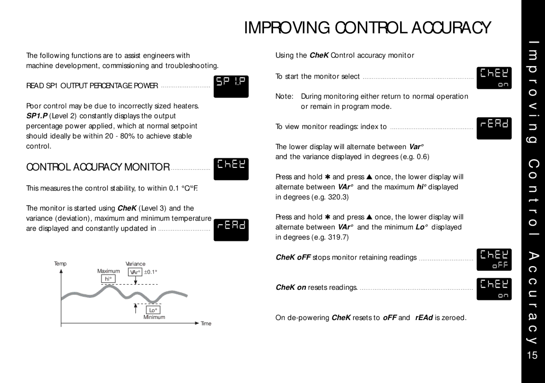 Omega Engineering CN9400 Improving Control Accuracy, N g C o n t r o l a c c u r a c y, Read SP1 Output Percentage Power 