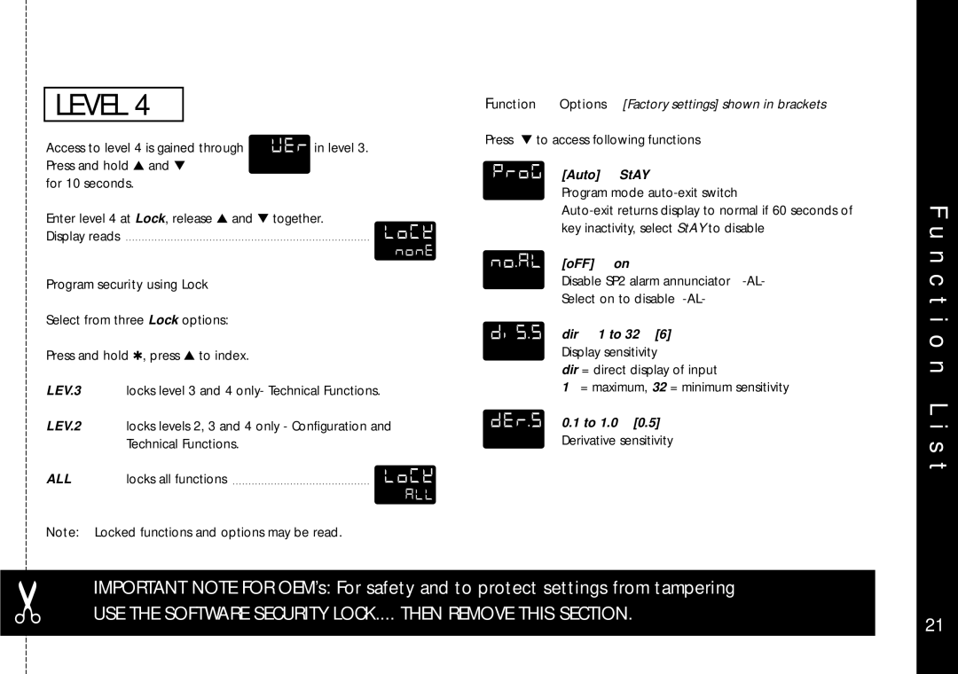 Omega Engineering CN9400 specifications Program security using Lock, Prog Auto StAY 