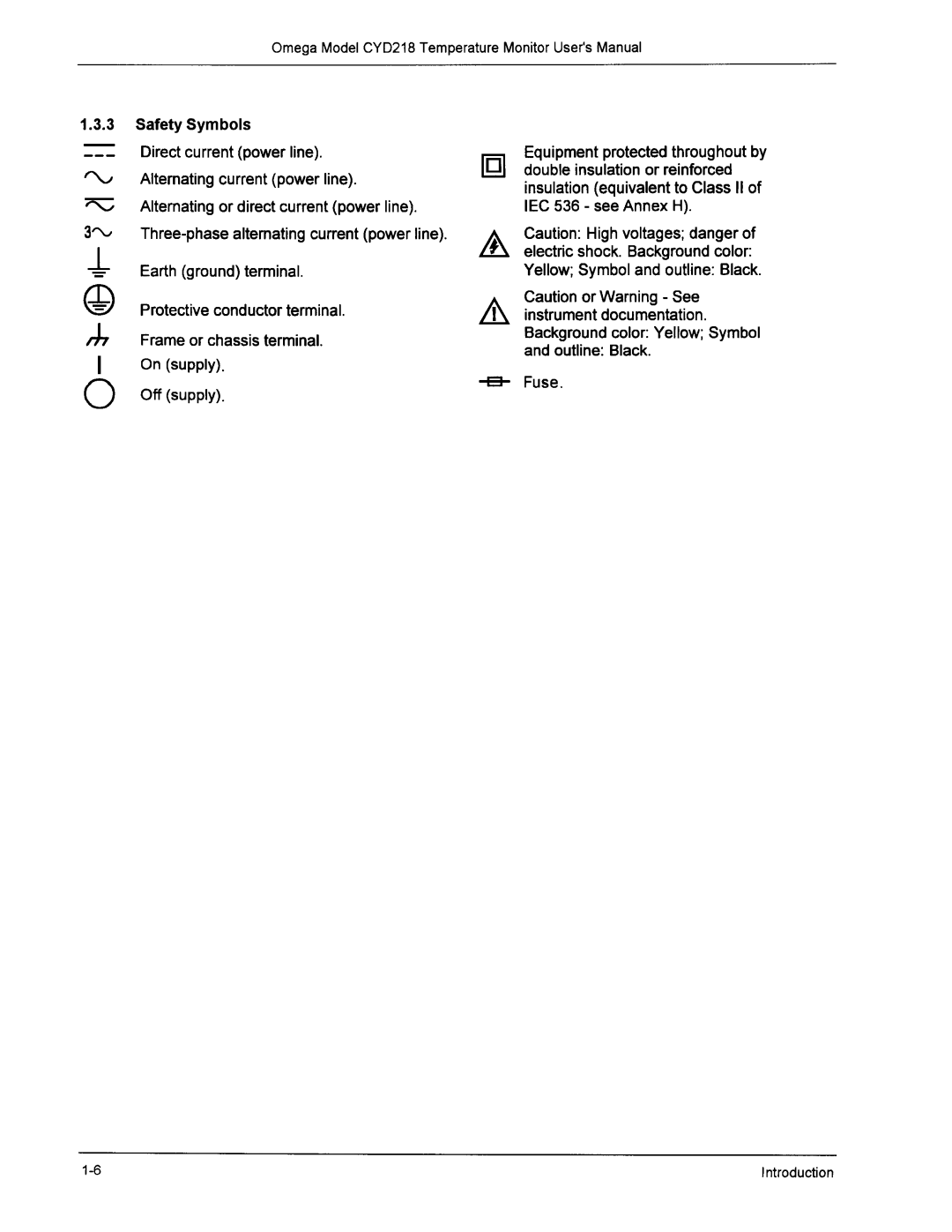 Omega Engineering CYD218 manual 