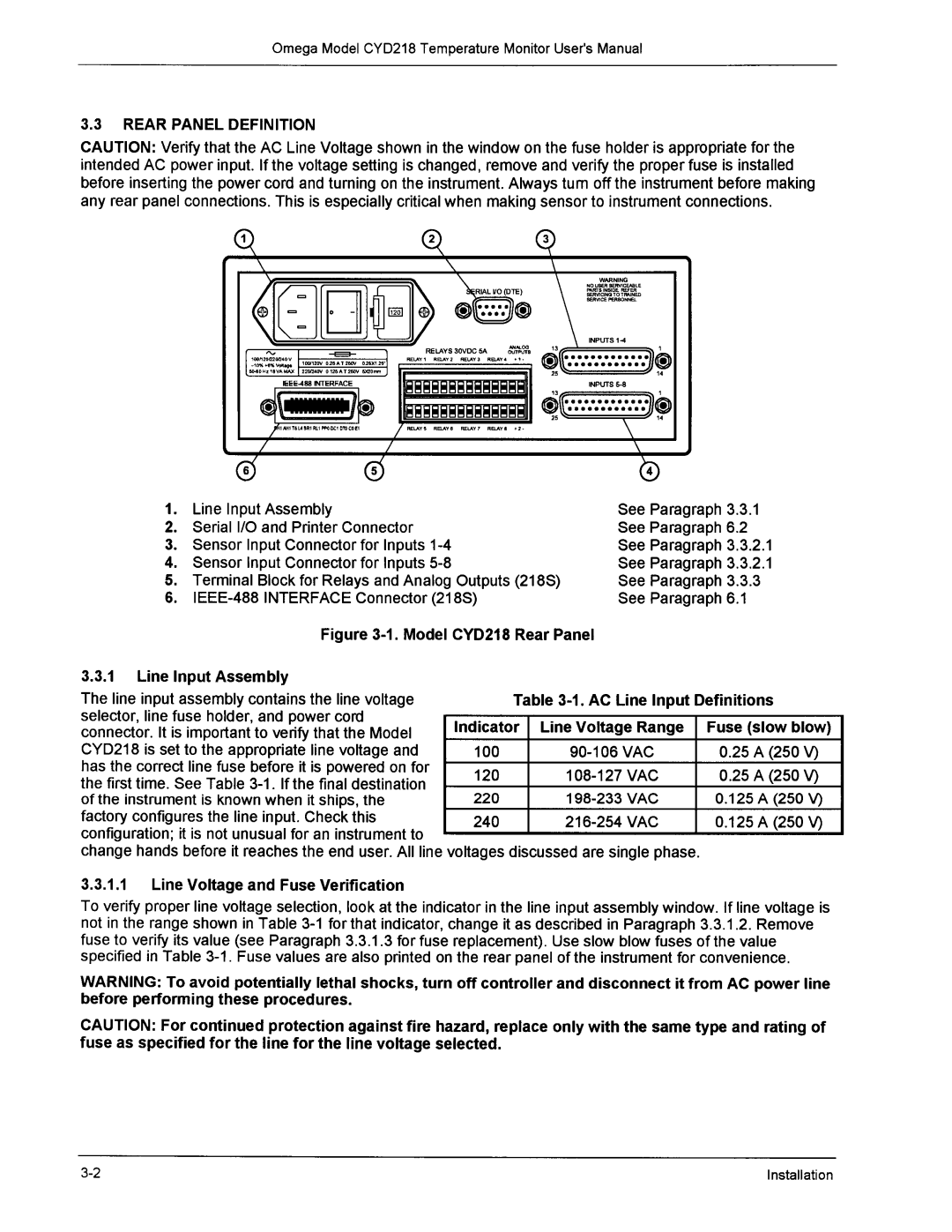 Omega Engineering CYD218 manual 