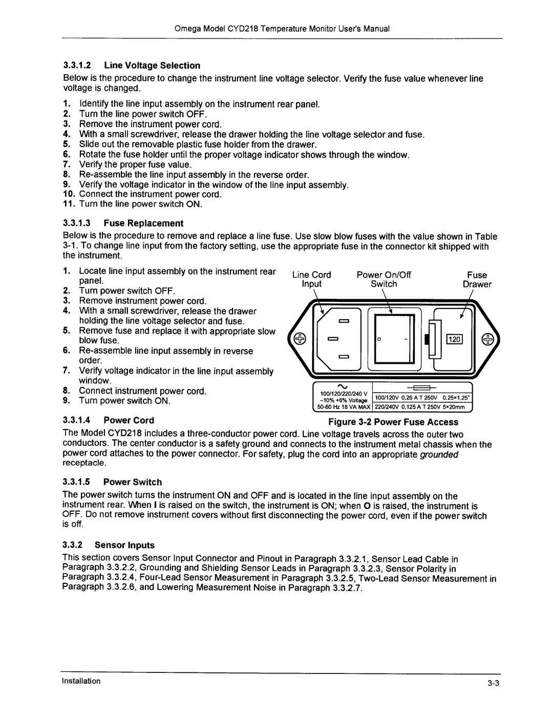 Omega Engineering CYD218 manual 