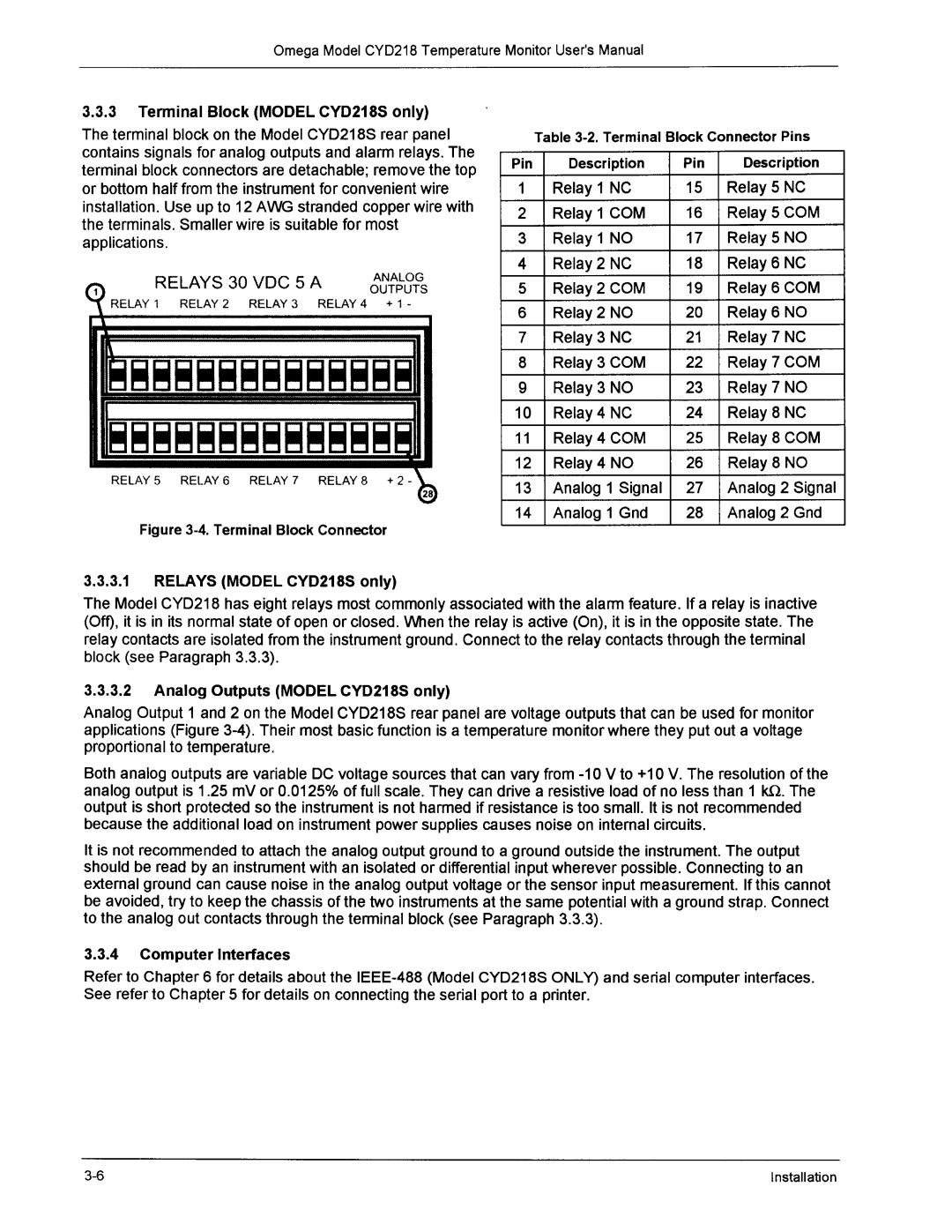 Omega Engineering CYD218 manual 