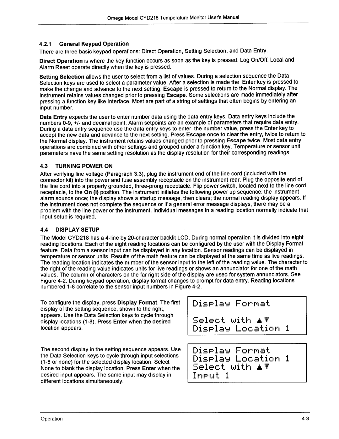 Omega Engineering CYD218 manual 