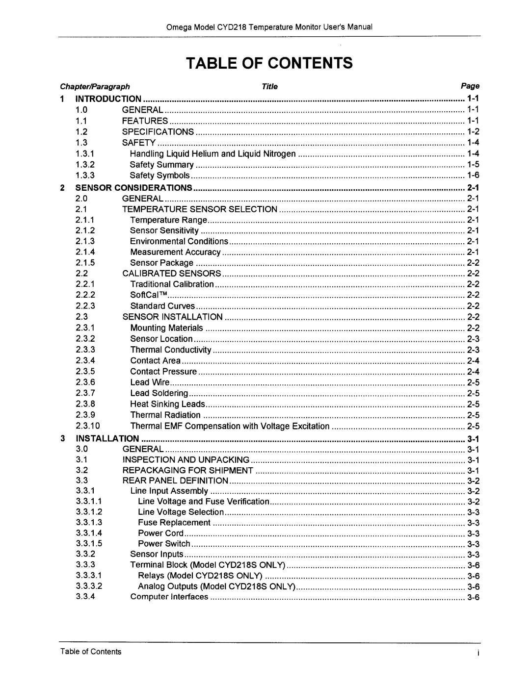 Omega Engineering CYD218 manual 