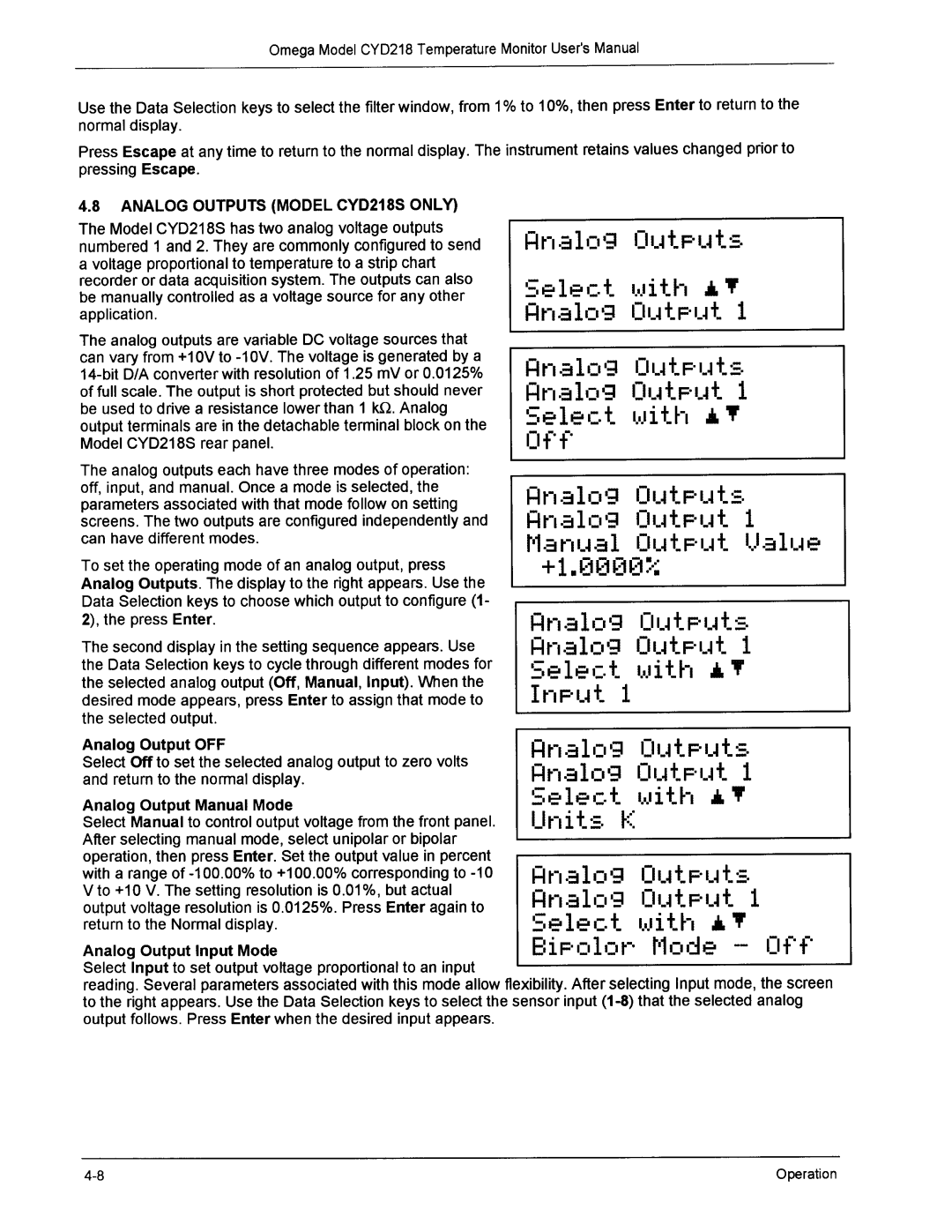 Omega Engineering CYD218 manual 