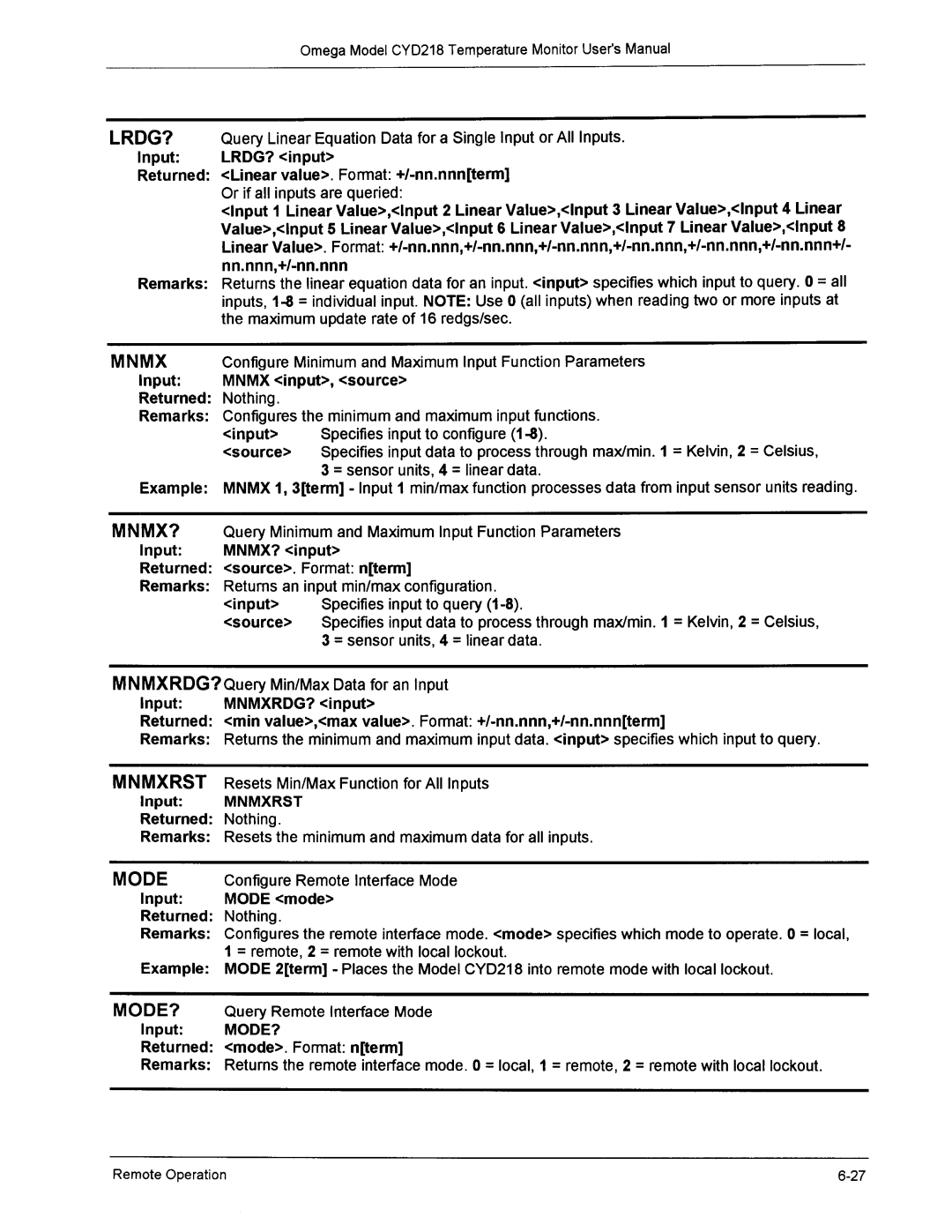 Omega Engineering CYD218 manual 