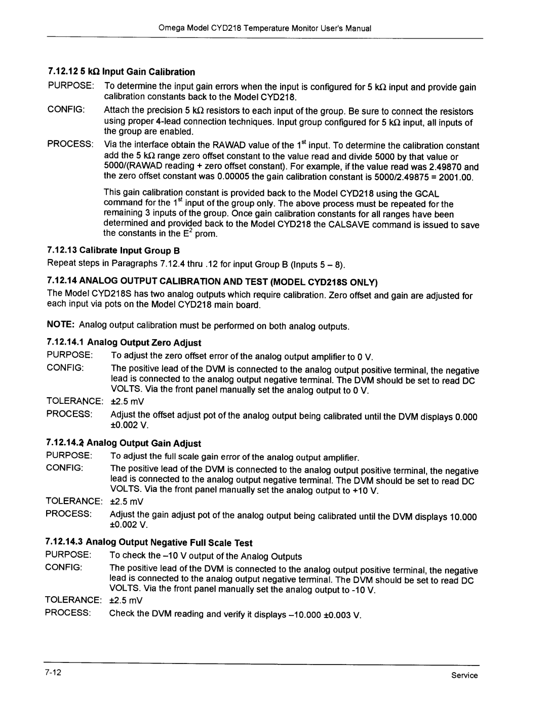 Omega Engineering CYD218 manual 