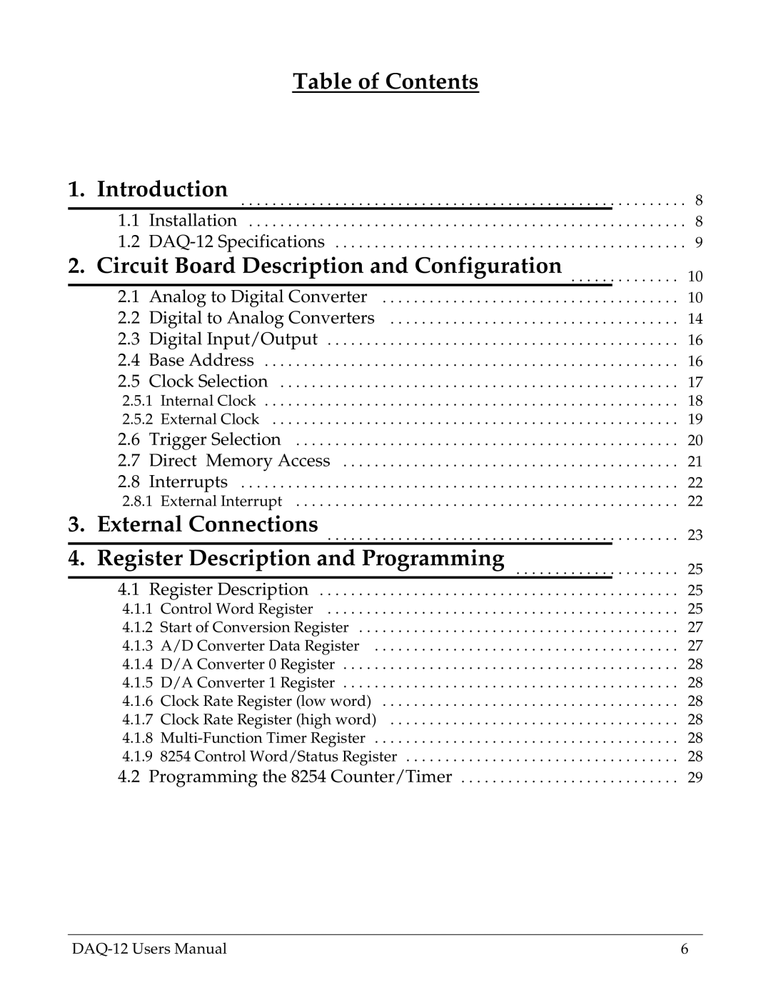 Omega Engineering DAQ-12 user manual Table of Contents Introduction 