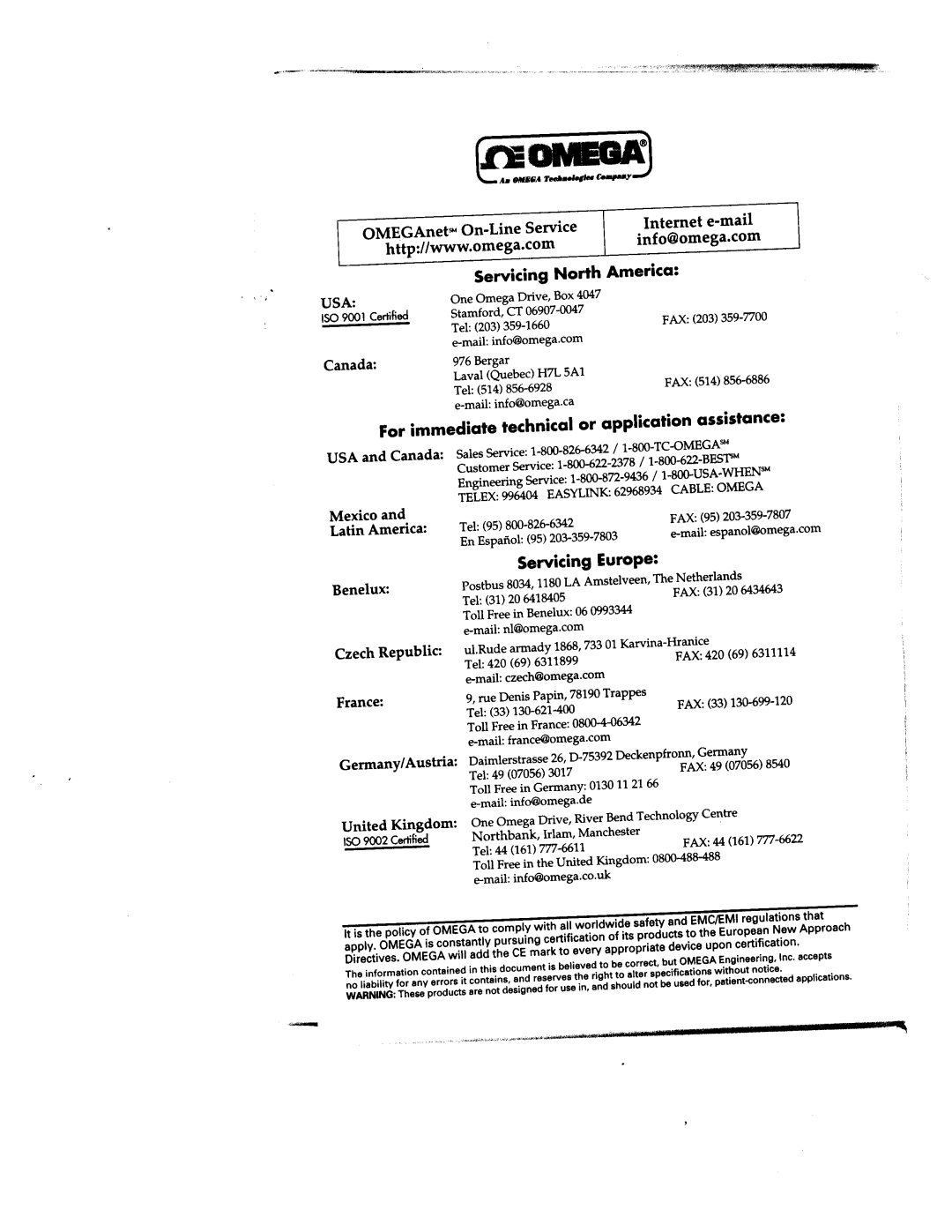 Omega Engineering DP1632 manual 
