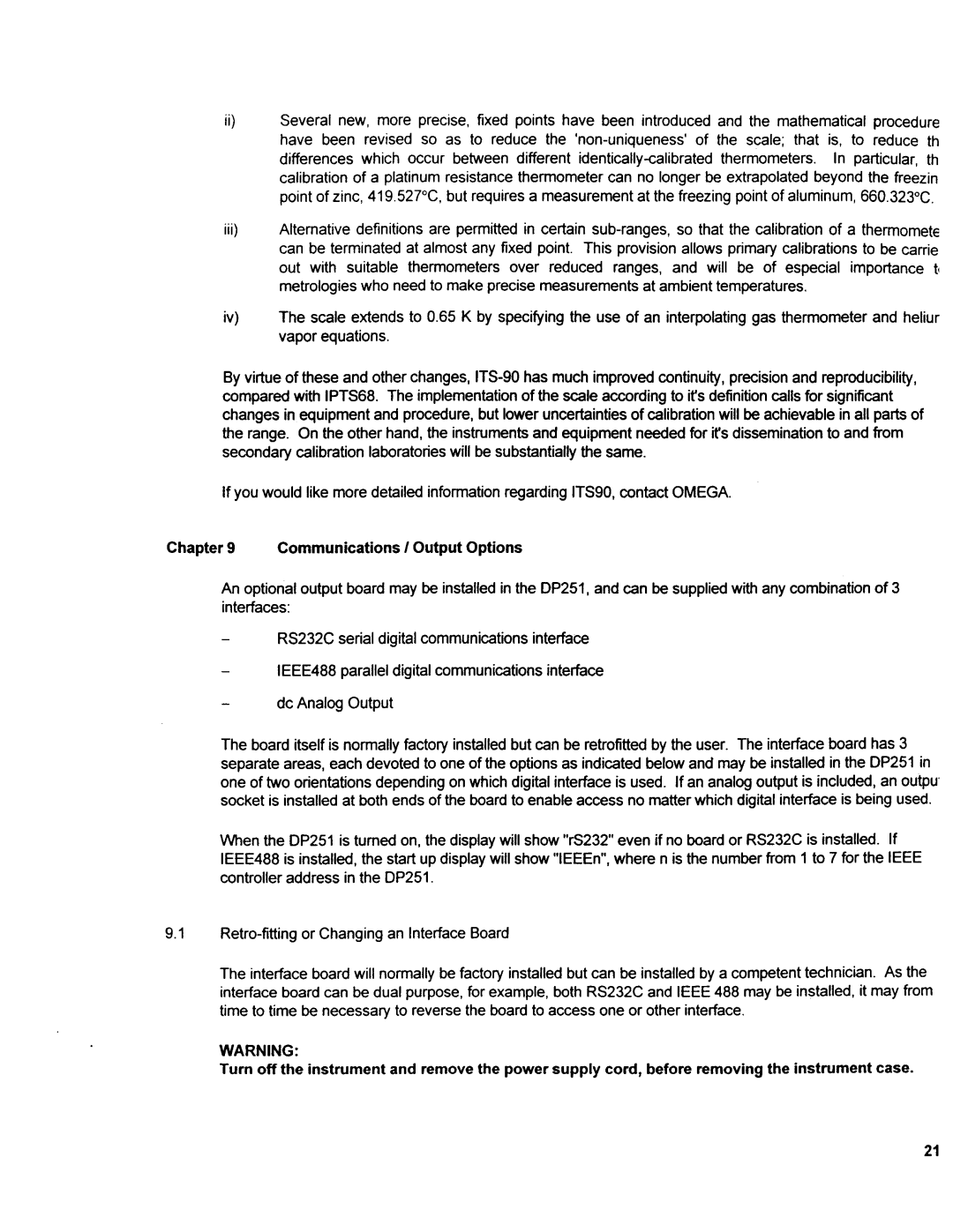 Omega Engineering DP251 manual 