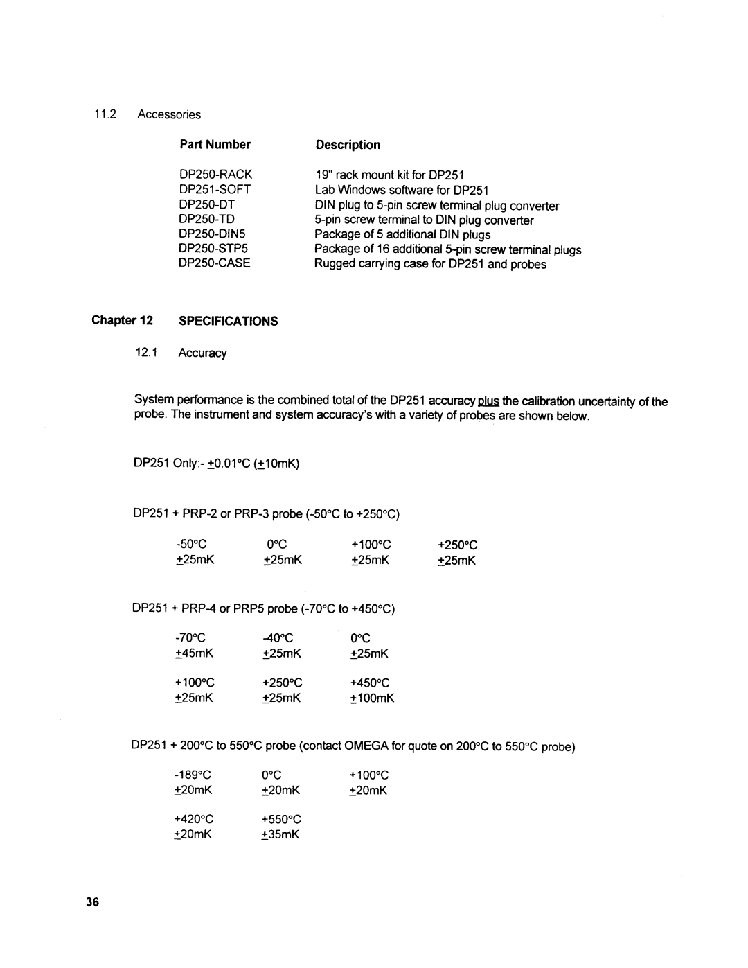 Omega Engineering DP251 manual 