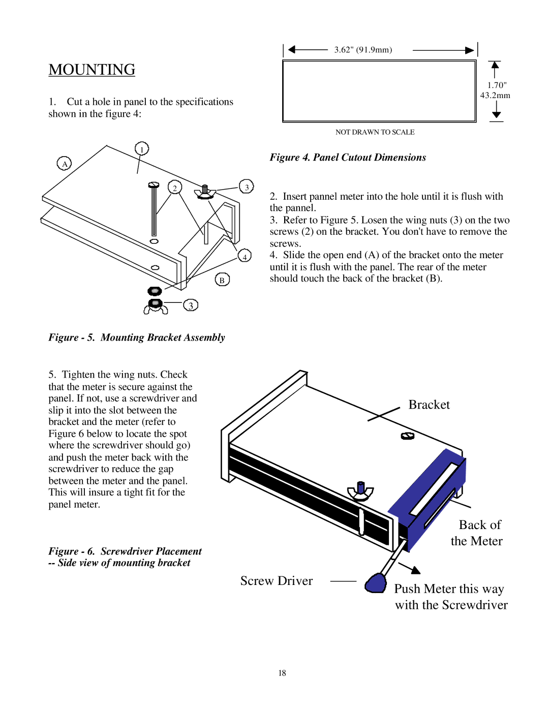 Omega Engineering DP3600 user manual Mounting, Panel Cutout Dimensions 