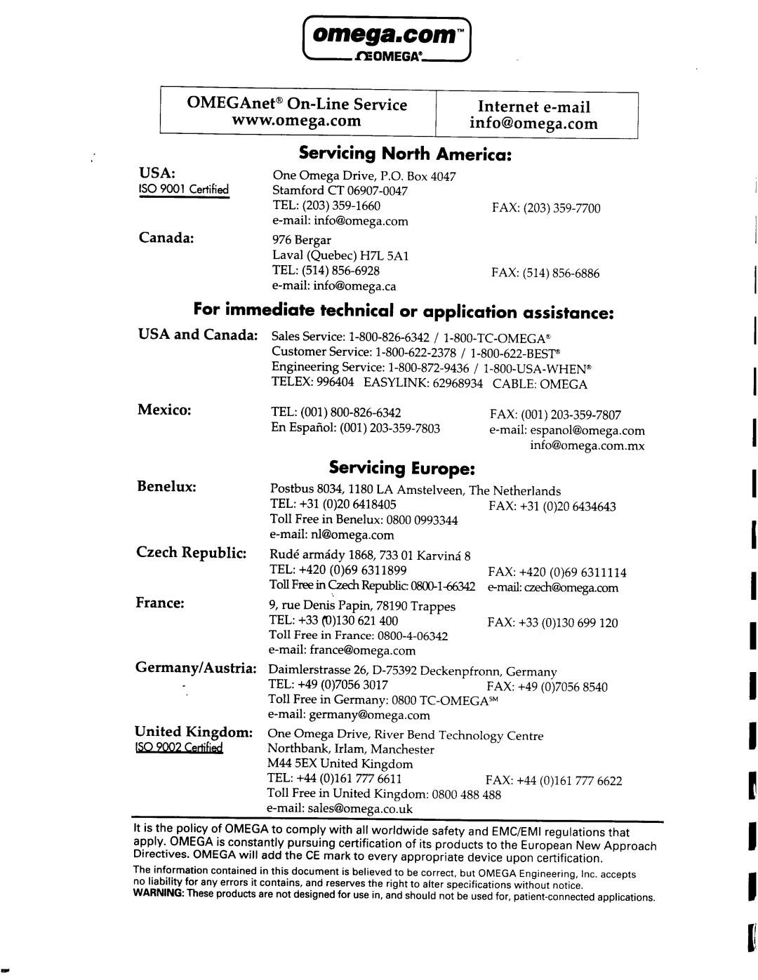 Omega Engineering DP95 manual 