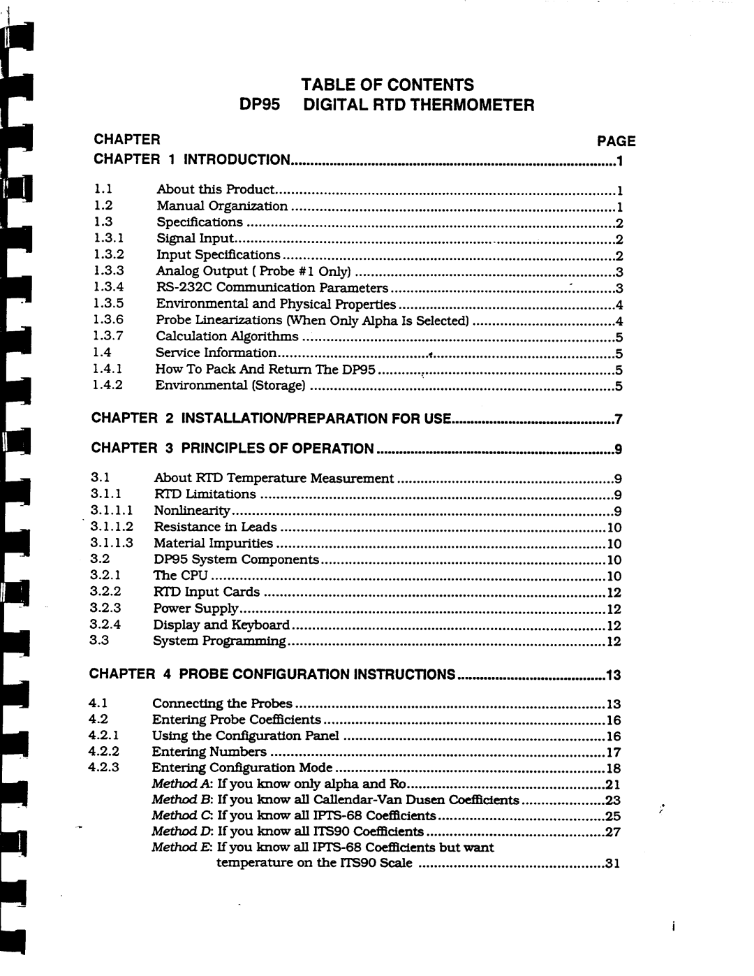 Omega Engineering DP95 manual 