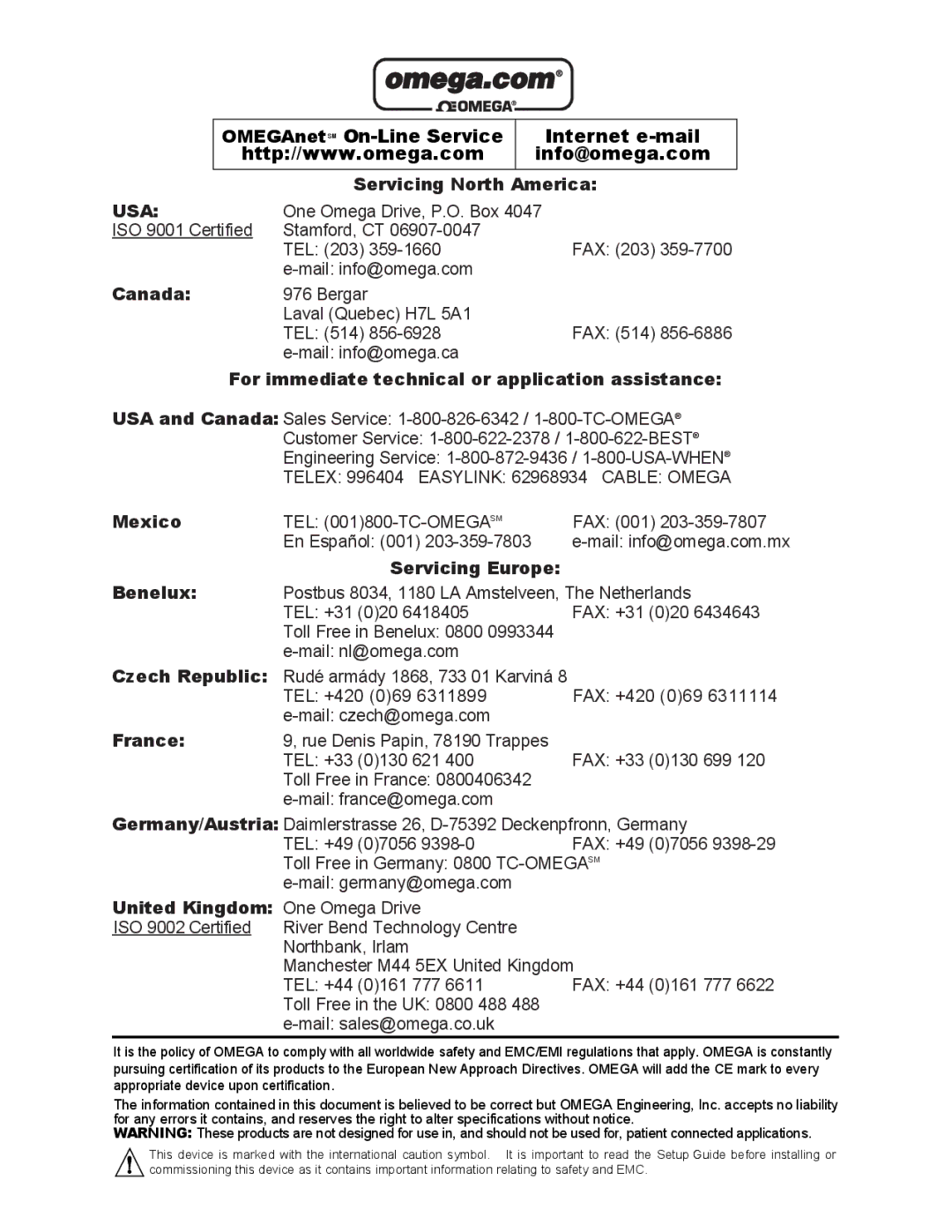 Omega Engineering DRN-PS-750 manual Usa 