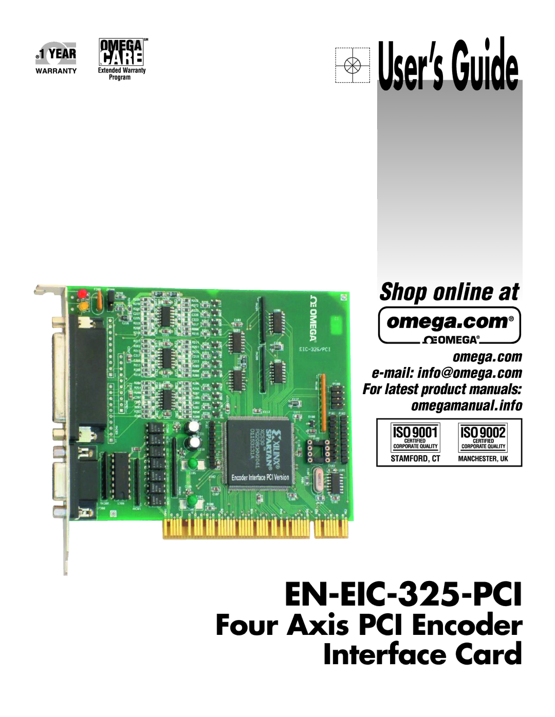 Omega Engineering EN-EIC-325-PCI manual User’s Guide 