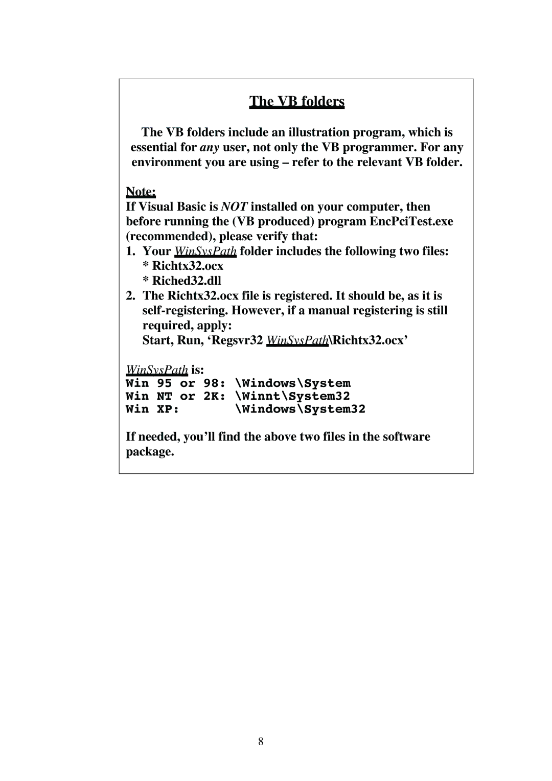 Omega Engineering EN-EIC-325-PCI manual VB folders 