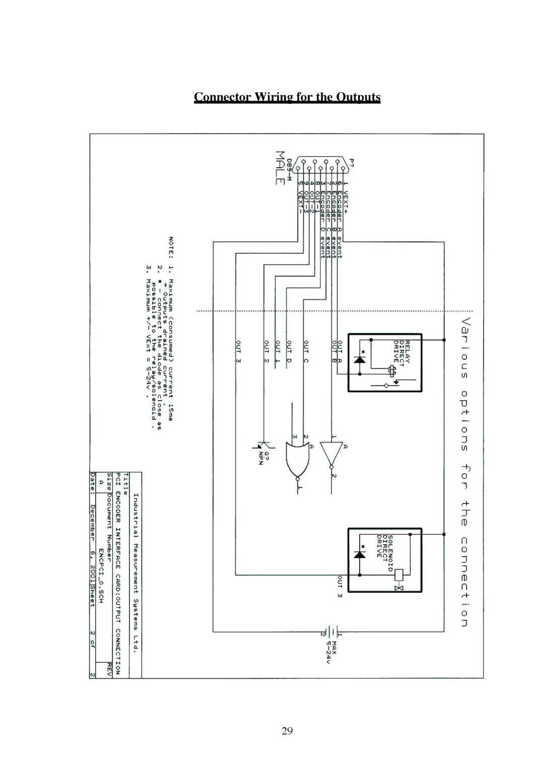 Omega Engineering EN-EIC-325-PCI manual Connector Wiring for the Outputs 