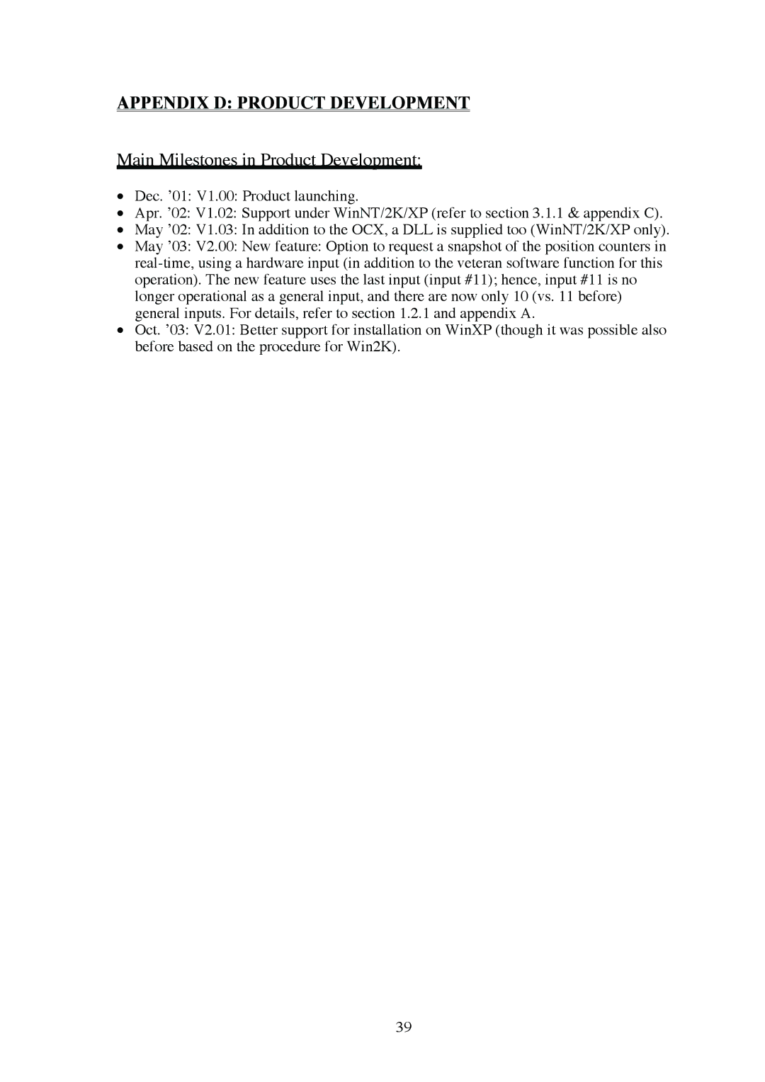 Omega Engineering EN-EIC-325-PCI manual Appendix D Product Development 