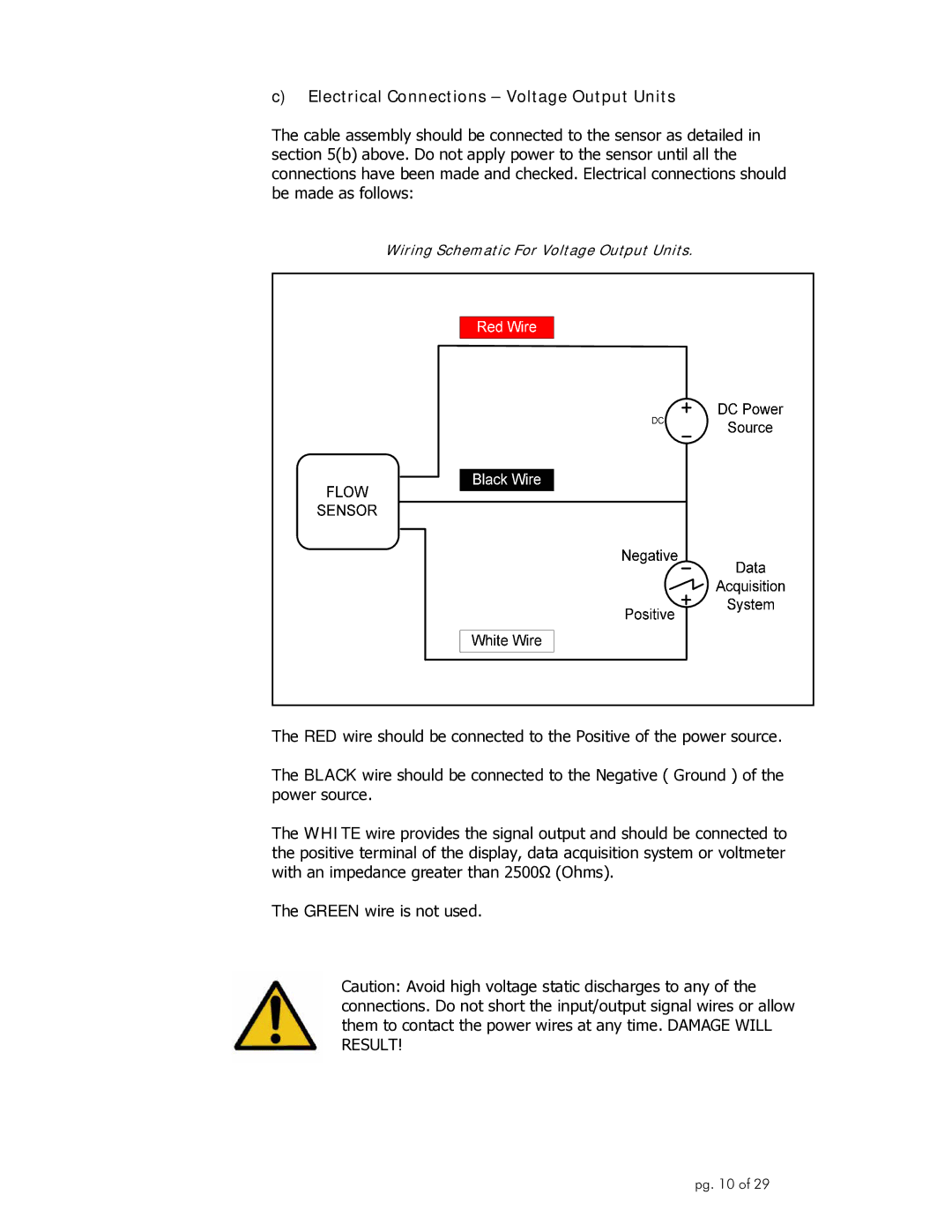 Omega Engineering FLR1000 manual Electrical Connections Voltage Output Units 