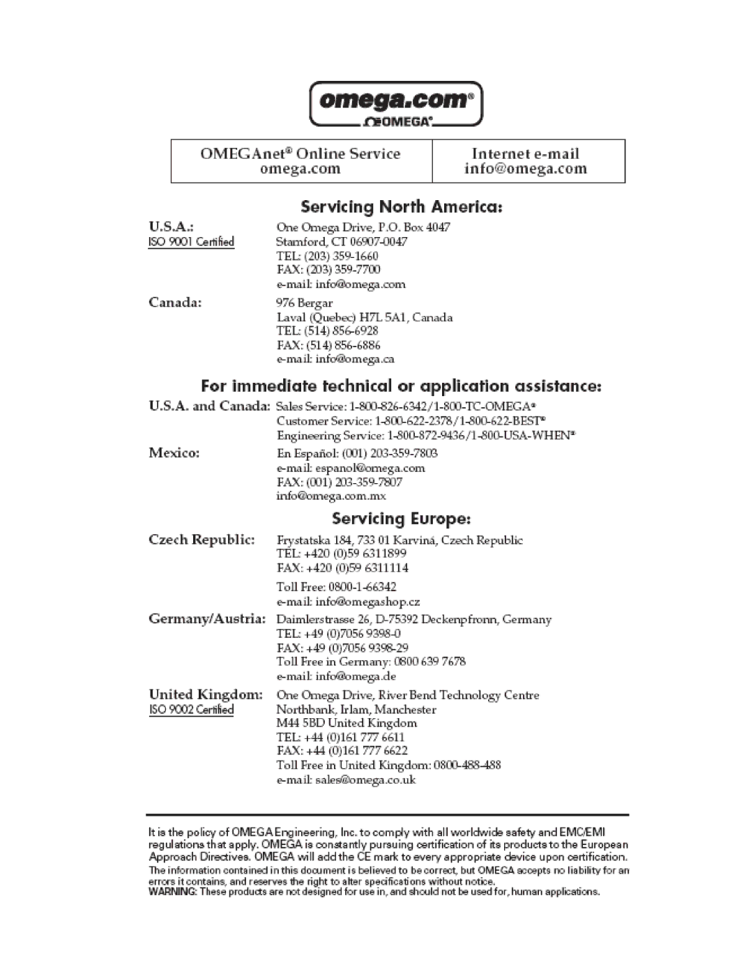 Omega Engineering FLR1000 manual 